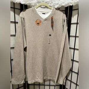 Haggar Beige Long Sleeve 2–In—1 BUILT IN TEE, MEN SIZE L: